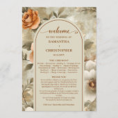 Moderne Boho Erdig Rostig Elfenbein Salbei Blumenp Programm (Vorderseite)