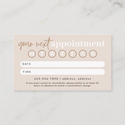 Moderne Boho Erinnerung Card Terminkarte (Rückseite)