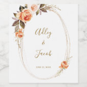 Moderne Boho Fall Floral Wedding Wine Labels Weinetikett (Einzelnes Label)