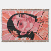 Moderne boho feministische minimalistische Kunst Decke (Vorderseite)