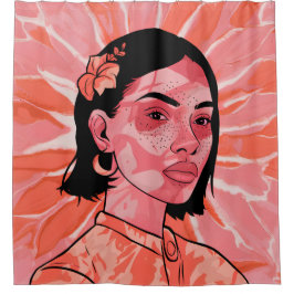 Moderne boho feministische minimalistische Kunst Duschvorhang