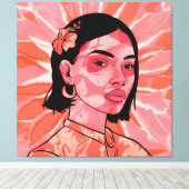 Moderne boho feministische minimalistische Kunst Leinwanddruck (Insitu (Holzboden))