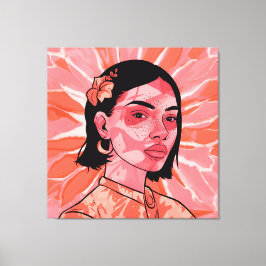 Moderne boho feministische minimalistische Kunst Leinwanddruck