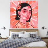 Moderne boho feministische minimalistische Kunst Leinwanddruck (Insitu (Schlafzimmer))