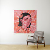 Moderne boho feministische minimalistische Kunst Wandteppich (Beispiel)