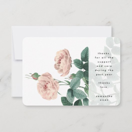 Moderne Boho Floral Graduate Foto University Dankeskarte (Rückseite)