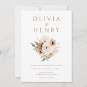 Moderne Boho Floral Minimal Hochzeit Einladung (Vorderseite)