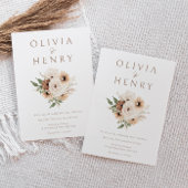 Moderne Boho Floral Minimal Hochzeit Einladung