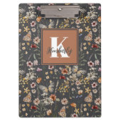 Moderne Boho-Floral-Monogramm-Name Klemmbrett (Vorderseite)