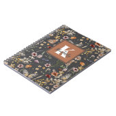 Moderne Boho-Floral-Monogramm-Name Notizblock (Linke Seite)