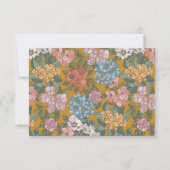 Moderne Boho Floral Mustard Yellow Baby Dusche Dankeskarte (Rückseite)