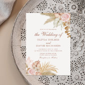 Moderne Boho Floral Pampas Grass Wedding Einladung