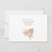 Moderne Boho Floral Pampas Grass Wedding RSVP Card Dankeskarte (Rückseite)