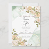 Moderne Boho Floral Wedding Einladung (Vorderseite)