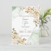 Moderne Boho Floral Wedding Einladung (Stehend Vorderseite)