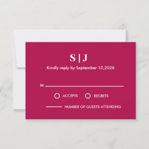 Moderne Boho Floral Wedding RSVP Karte
