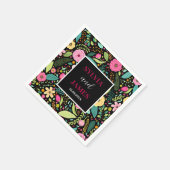 Moderne Boho Floral Wedding Serviette (Ecke)