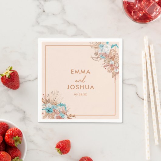 Moderne Boho Floral Wedding Serviette (Beispiel)