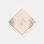 Moderne Boho Floral Wedding Serviette (Ecke)