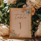 Moderne Boho Floral Wedding Tischnummer