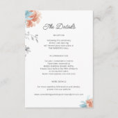 Moderne boho florale elegante Hochzeitsdetails Begleitkarte (Vorderseite)