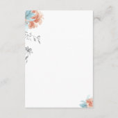 Moderne boho florale elegante Hochzeitsdetails Begleitkarte (Rückseite)