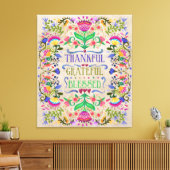 Moderne Boho Folk Art Blume | Gesegnet Leinwanddruck (Insitu (Wohnzimmer))