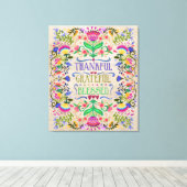 Moderne Boho Folk Art Blume | Gesegnet Leinwanddruck (Insitu (Holzboden))