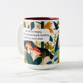 Moderne Boho Folk Art Collage Pilz Tasse (Vorderseite Links)
