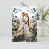 Moderne Boho Folk Hochzeit Dankeschön-Karte mit Fo Dankeskarte (Stehend Vorderseite)