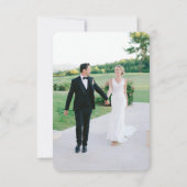 Moderne Boho Folk Hochzeit Dankeschön-Karte mit Fo Dankeskarte (Rückseite)