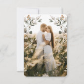 Moderne Boho Folk Hochzeit Dankeschön-Karte mit Fo Dankeskarte (Vorderseite)