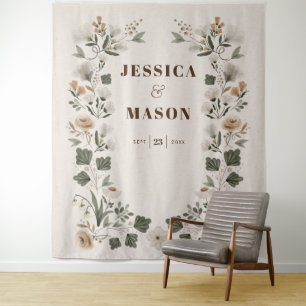 Moderne Boho-Folk-Hochzeits-Kulissendekoration Wandteppich