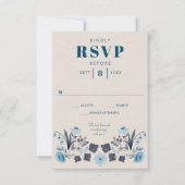 Moderne Boho Folk Wedding RSVP Response Card (Vorderseite)