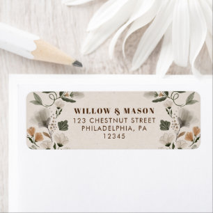 Moderne Boho Folk Wedding Rücksendeadresse
