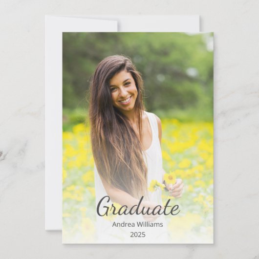 Moderne Boho Foto Class 2025 Abschluss Einladung (Vorderseite)