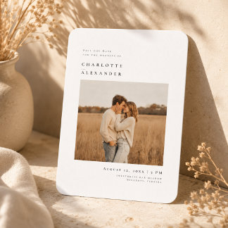Moderne Boho-Foto-Hochzeit-Heiratsantrag-Karte Einladung