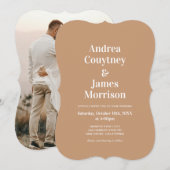 Moderne Boho Foto Wedding Einladung (Vorne/Hinten)