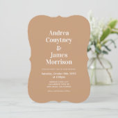 Moderne Boho Foto Wedding Einladung (Stehend Vorderseite)