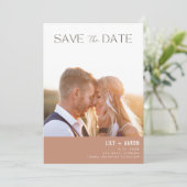 Moderne Boho Foto Wedding Save The Date (Stehend Vorderseite)
