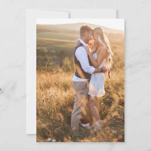 Moderne Boho Foto Wedding Save The Date (Rückseite)