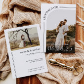 Moderne Boho Foto Wedding Save The Date