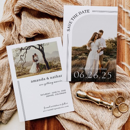 Moderne Boho Foto Wedding Save The Date