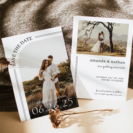 Moderne Boho Foto Wedding Save The Date