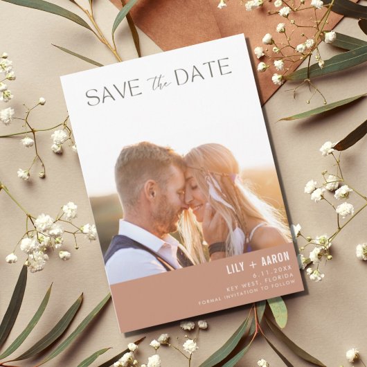 Moderne Boho Foto Wedding Save The Date