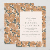 Moderne Boho-Gelbe Blumen Hochzeitsdusche Einladung (Vorne/Hinten)