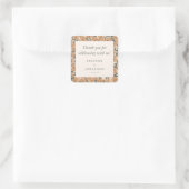 Moderne Boho-Gelbe Floral-Probeessen Custom Quadratischer Aufkleber (Tasche)