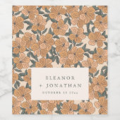 Moderne Boho-Gelbe Floral-Probeessen Custom Weinetikett (Einzelnes Label)