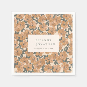 Moderne Boho-Gelbe Florale Probeessen Custom Serviette