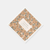 Moderne Boho-Gelbe Florale Probeessen Custom Serviette (Ecke)